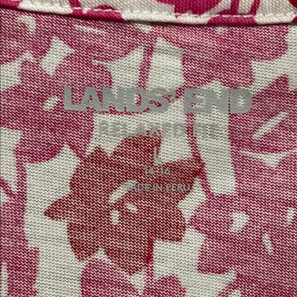 Land’s End Pink and White Floral Top NWT - Picture 3 of 6